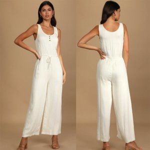 NWT! Lulu’s casual cream jumpsuit, US women’s S